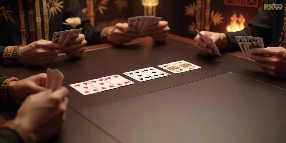 Hình ảnh chi tiết trò chơi Phỏm trên nền tảng game bài online 69vn với bài Tây và người chơi.