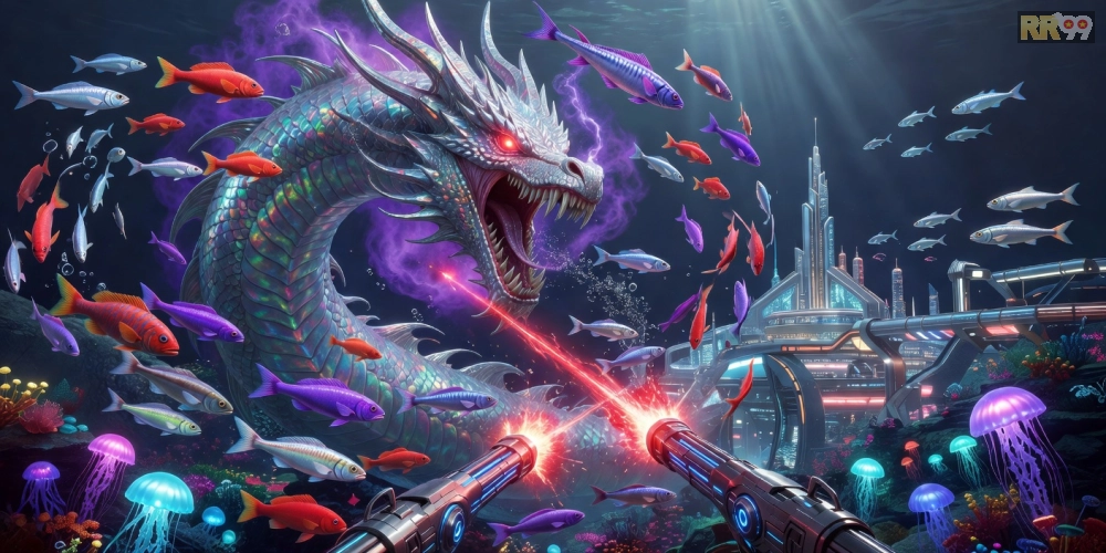 Trải nghiệm game Đại Dương Rồng với hình ảnh rồng biển hùng vĩ và hiệu ứng bắn súng sống động